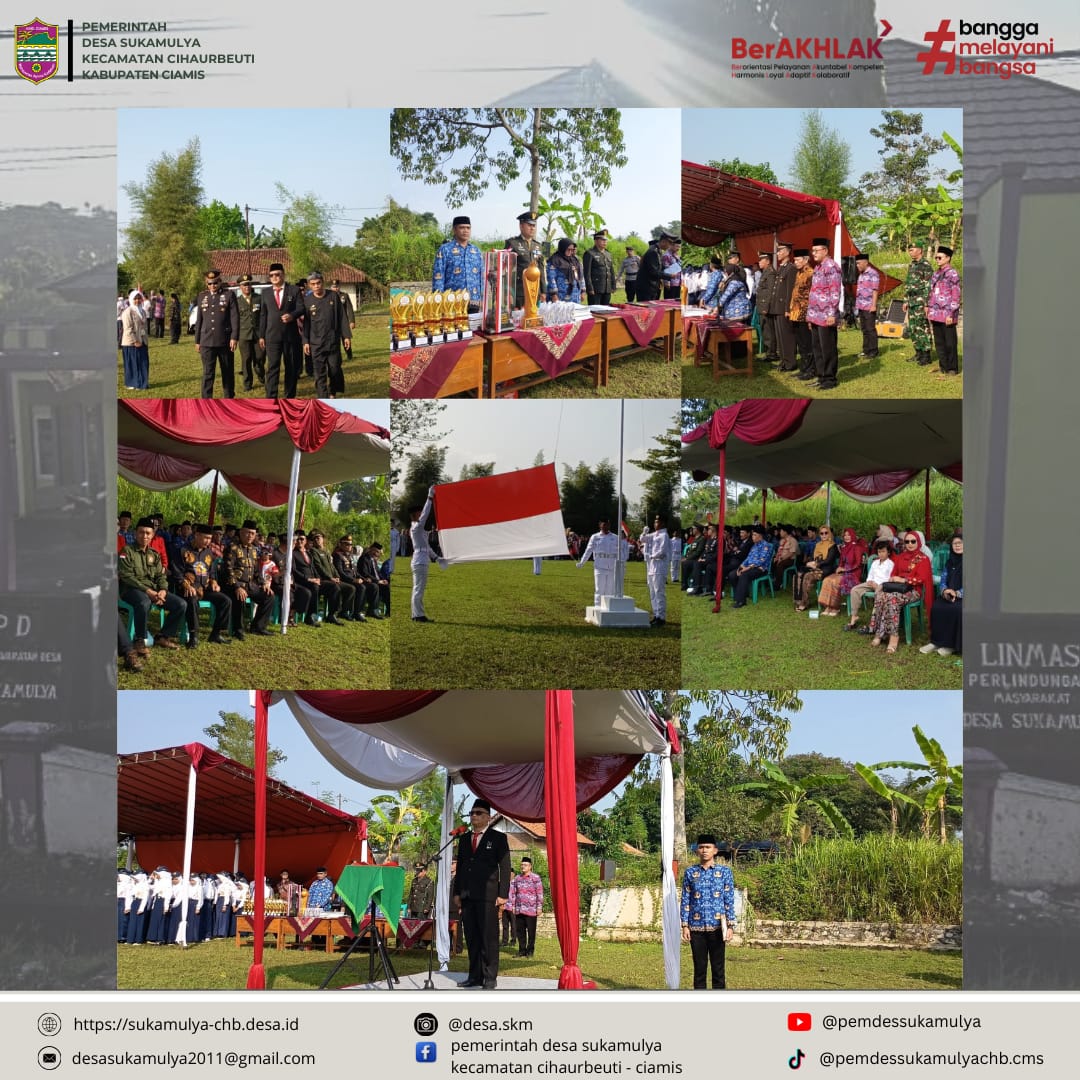 Upacara HUT RI ke-80 Tingkat Kecamatan Cihaurbeuti di Desa Sukamulya Berlangsung Khidmat