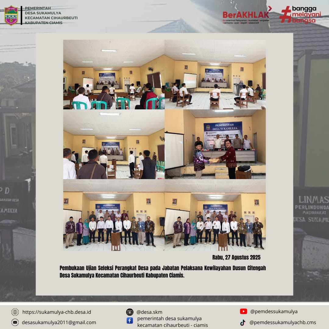 PEMBUKAAN SELEKSI UJIAN PERANGKAT DESA UNTUK JABATAN PELAKSANA KEWILAYAHAN DUSUN CITENGAH